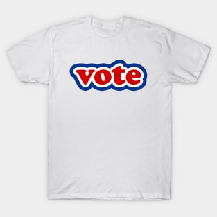 Vote Red White and Blue Typography T-Shirt